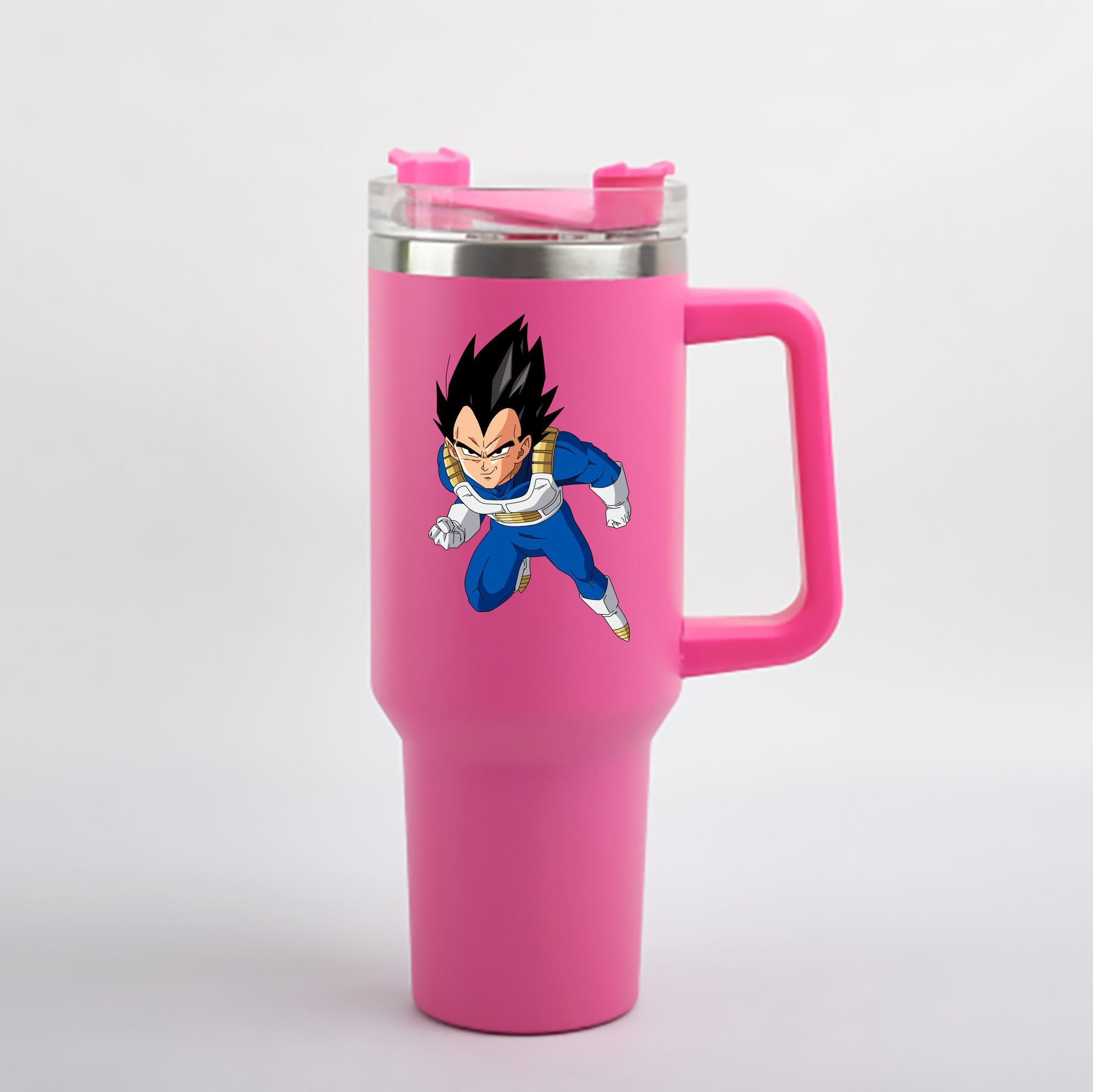 （画像用） ドラゴンボール ベジータ四世（Bejīta Yonsei）DRAGON BALL Vegeta IV 1200mL車用タンブラー - クリスタルステッカー（プラスチックストロー付き）